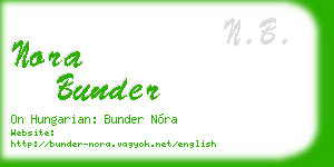nora bunder business card