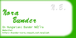 nora bunder business card